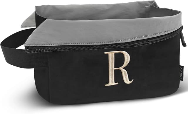 Detalle de A-Z BAG Beauty case da viaggio con apertura ampia e imbottitura impermeabile (borsa organizer per rasatura e trucco) – Nero