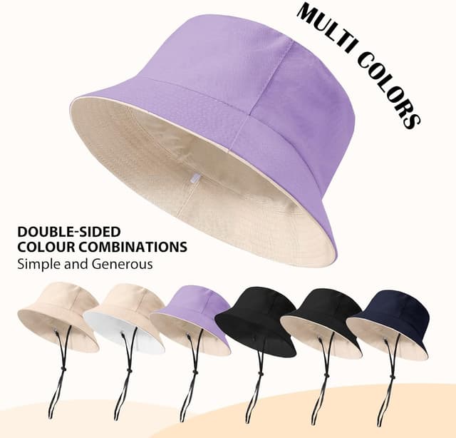 Thumbnail 6 de Xnova Fischerhut Damen reversibel – faltbarer Bucket Hat aus Baumwolle mit breiter Krempe und UV-Schutz