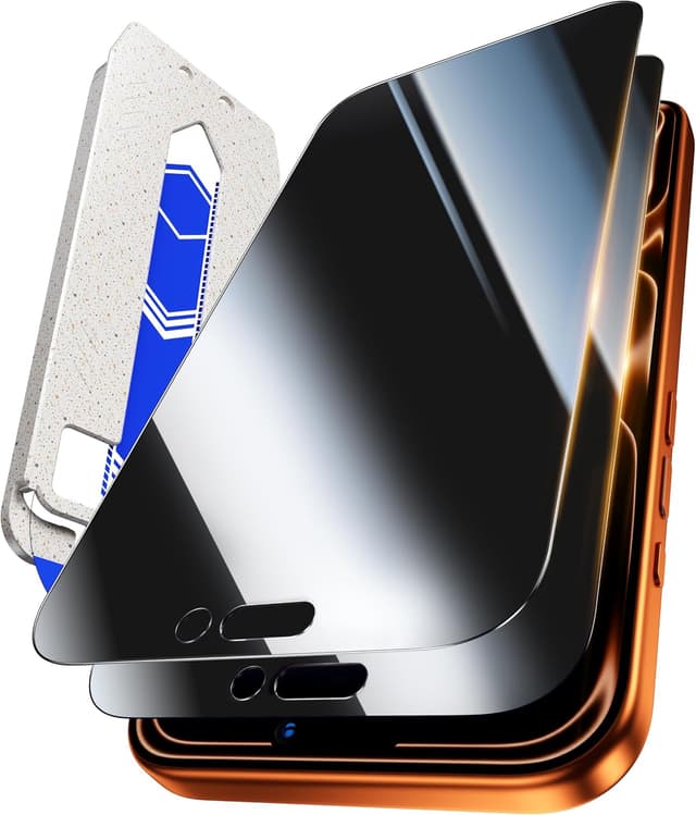 Thumbnail 6 de Hoerrye Privacy-Schutzfolie für iPhone Air (Panzerglas, 9H+), Sichtschutz 25° – 2 Stück, mit Einbau-Case