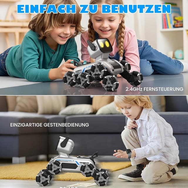 Thumbnail 4 de SIMREX Roboter Hund RC Stunt Auto Spielzeug – interaktive Fernbedienung mit Gestensteuerung