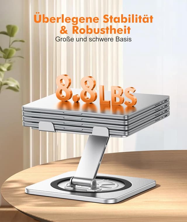 Detalle 2 de EOIWUY Laptop Ständer 360° Drehteller 10–16 Zoll