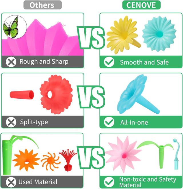 Detalle de CENOVE Flower Garden Building Toy for Ages 3+ 🧩