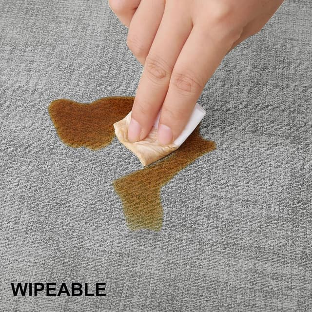 Detalle de homing Faux Leather Heat Resistant Placemats (6-Pack) — Waterproof, Wipeable Dining Place Mats in Light Grey