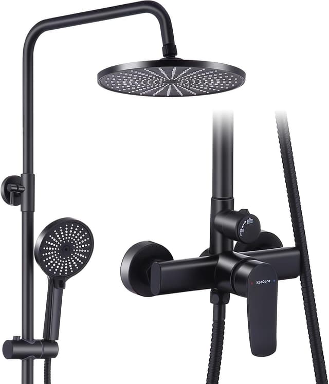 Thumbnail 6 de KeeGone Duschsystem mit höhenverstellbarer Armatur, 26 cm Regendusche & 3-funktion Handbrause (ohne Thermostat)