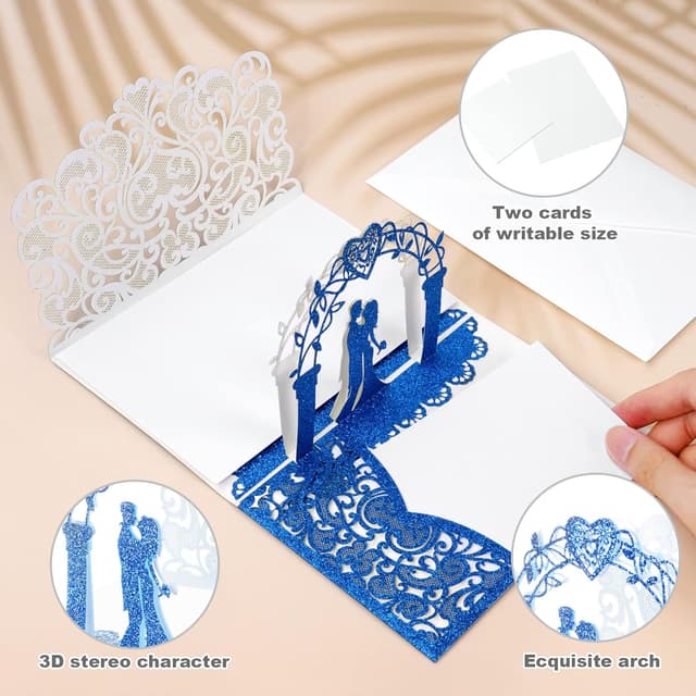 Thumbnail 3 de Vicloon Carte de Vœux 3D Pop‑Up Bleu