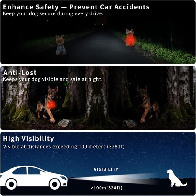 Thumbnail 1 de LED Dog Collar Light Rechargeable Clip On