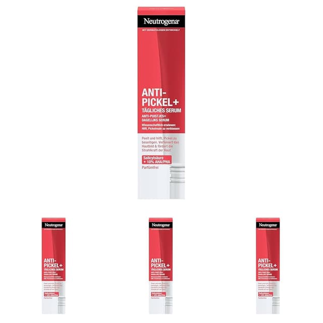 Detalle 2 de Neutrogena Anti-Pickel+ Anti-Pickel Set: Tägliches Waschgel (200 ml) & Tägliches Serum (30 ml) mit Salicylsäure + AHA/PHA