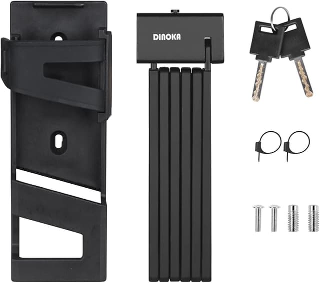 Thumbnail 6 de DINOKA lucchetto per bici pieghevole da 100 cm in acciaio, con supporto e 2 chiavi