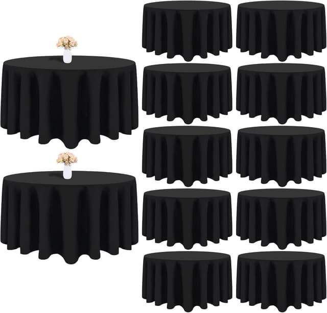 Imagen de Heneger 120-Inch Black Round Tablecloth en OfertitasTOP