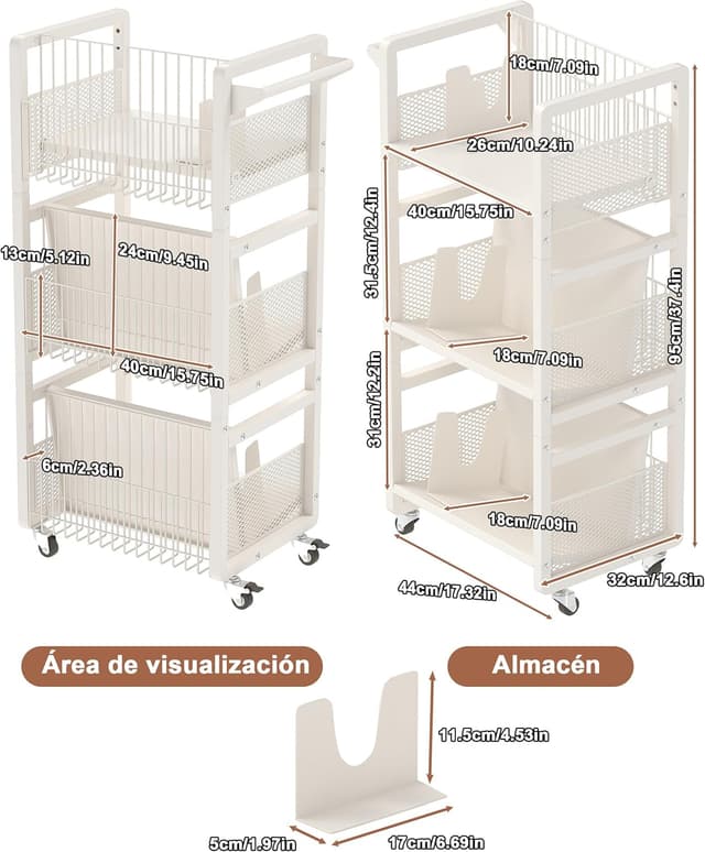 Thumbnail 1 de Ornestia Librero 3 niveles con ruedas 50 kg