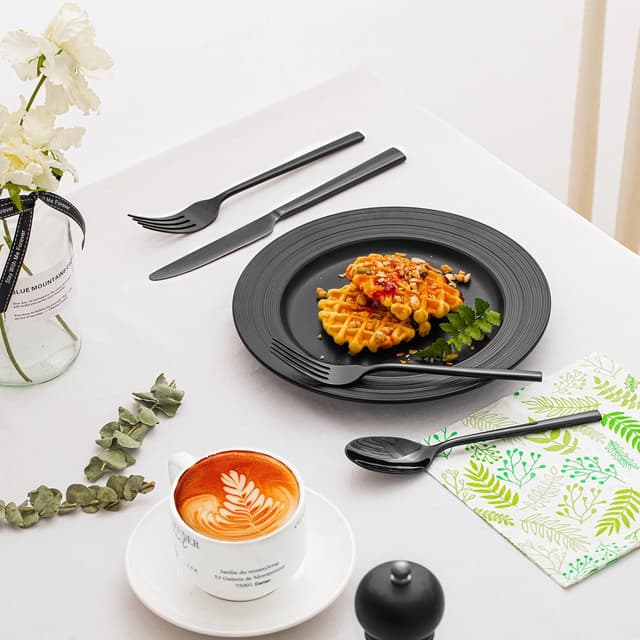 Thumbnail 3 de KINGSTONE Black Silverware Set 40-Piece 🍽