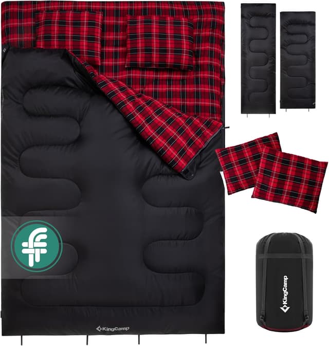 Detalle de KingCamp Double sleeping bag 86.6 x 59 in