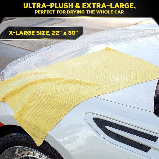 Detalle 2 de Meguiar’s Water Magnet Microfiber Drying Towel (22" x 30"), Super Plush Scratch-Free Car Drying Towel, 1 Pack
