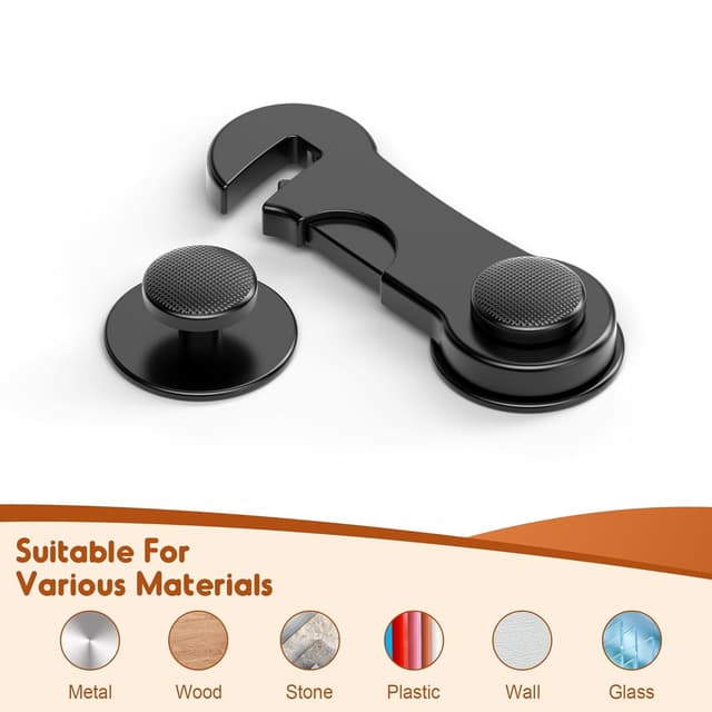 Detalle de Kimsky 12-teilig Kindersicherung für Schränke & Schubladen (Schwarz), ohne Bohren