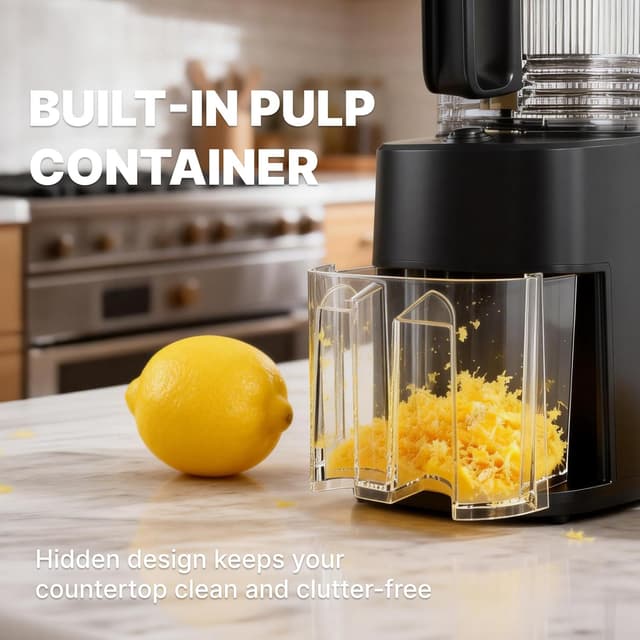 Thumbnail 6 de Cold Press Juicer (5.5-inch Wide Feed Chute) Slow Masticating Extractor, Black