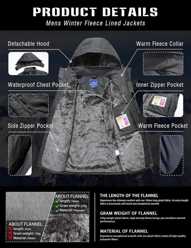 Thumbnail 2 de Zzkouine Giacca da Montagna uomo impermeabile antifreddo