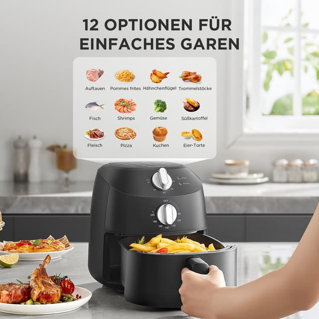 Detalle 2 de Midea Heißluftfritteuse 2L, 1150 W Airfryer