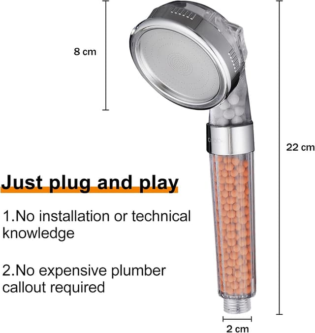 Thumbnail 6 de Cobbe high pressure filtration hand shower with 3 spray modes