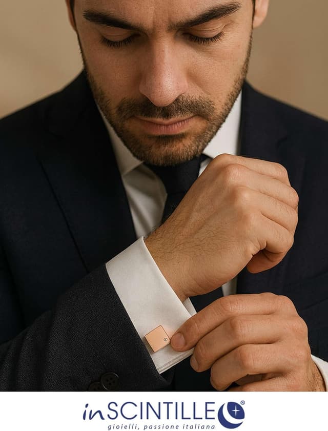 Thumbnail 5 de inSCINTILLE Boutons de Manchette Acier élégants 💍