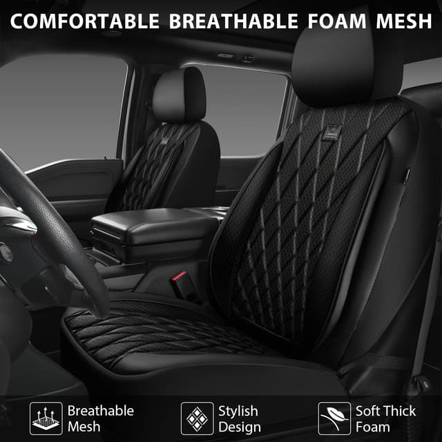 Detalle 2 de CAR PASS Thick Foam 3D Mesh Leather Car Seat Covers 1 Set