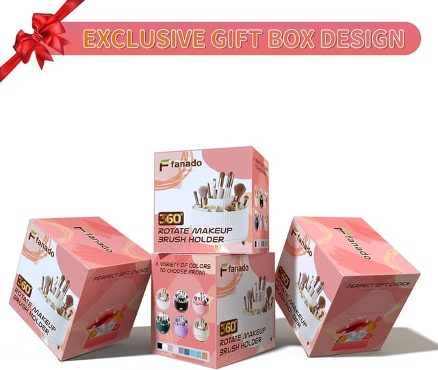 Thumbnail 3 de fanado 360° Rotate Makeup Brush Holder 5‑Compartment