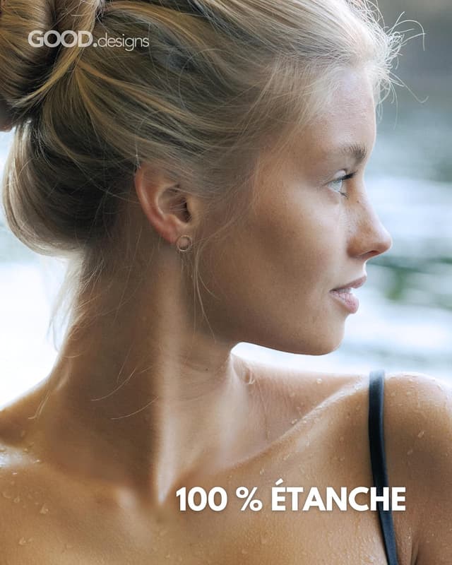 Detalle 2 de Boucles d’oreilles cercle rondes pour femmes : set or, or rose et argent avec boîte cadeau incluse