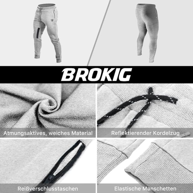 Thumbnail 4 de BROKIG Netz Gym Sporthose Herren Fitness Trainingshose Slim