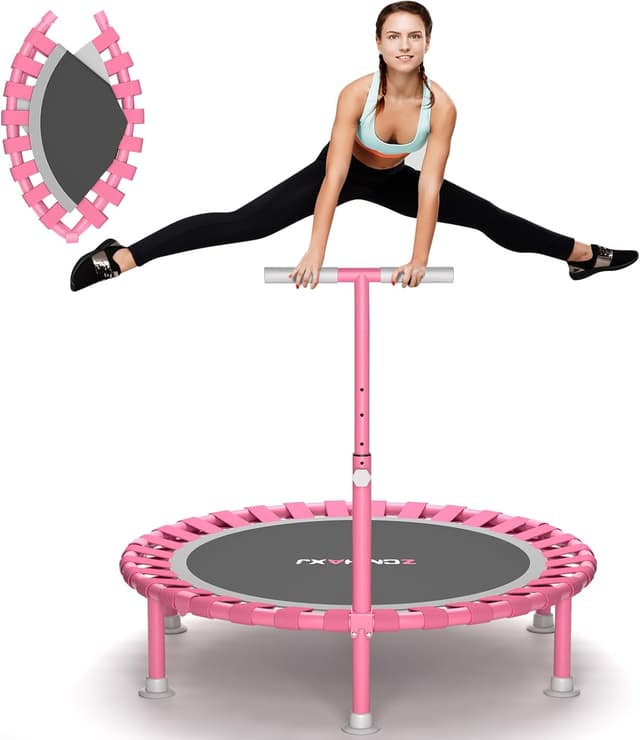 Detalle de ZCMHAXJ Foldable Mini Trampoline (40-inch) with 5-Level T-Shaped Adjustable Bar