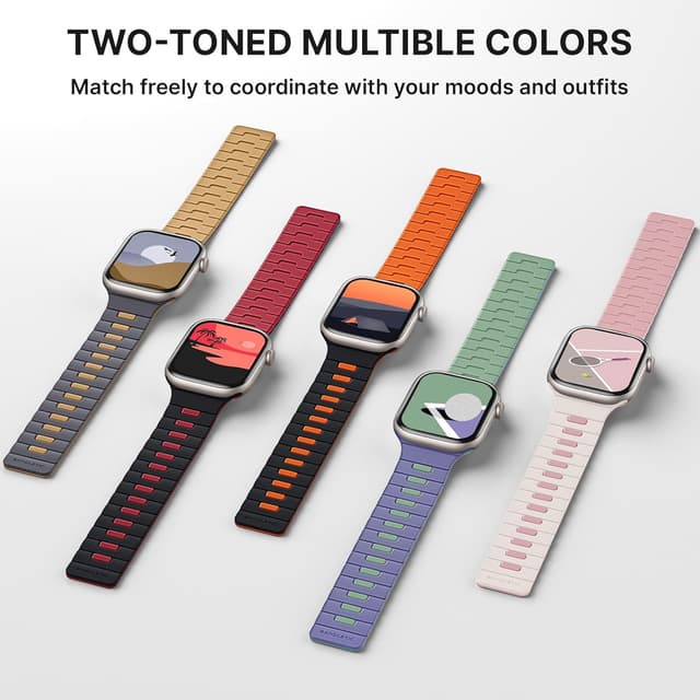 Thumbnail 6 de Bandletic Double Magnetic Strap for Apple Watch (Soft Reversible Silicone, N56 Magnet) – 38–49mm