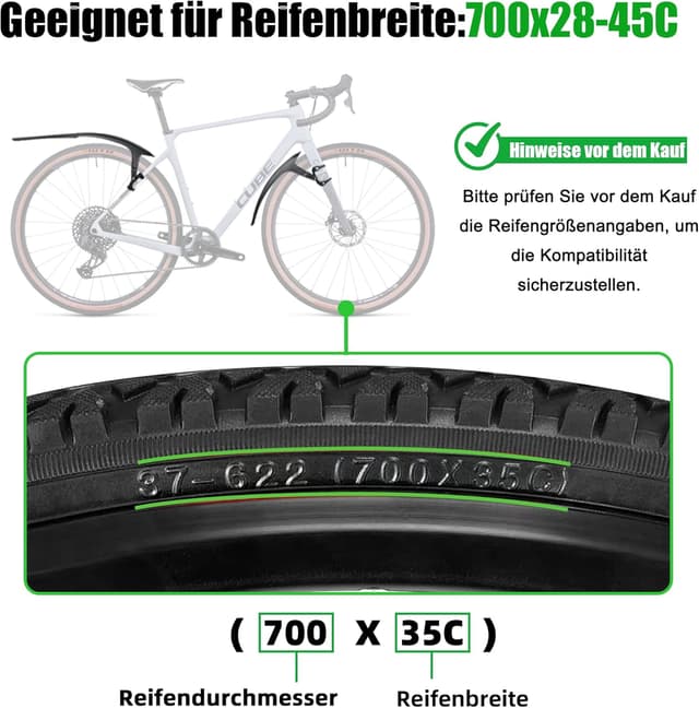 Thumbnail 2 de RBRL Fahrrad Schutzblech Set 28 Zoll Universal