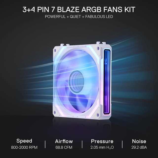 Detalle 2 de Redragon GCF012 ventola PC da 120 mm ARGB 5 V con PWM 4 pin e collegamento a margherita
