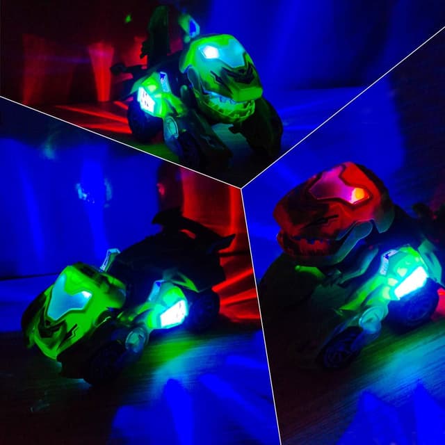 Detalle de Highttoy Transforming Dinosaur Electric Car Toy (Green) with Flashing Lights & Music