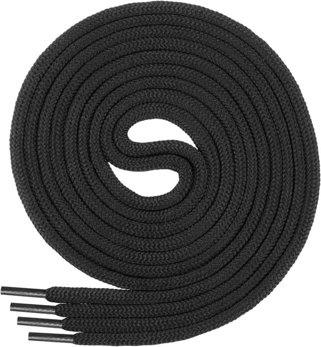 Detalle de Di Ficchiano 1 oder 2 Paar runde Schnürsenkel aus Polyester, Ø 4,5 mm – für Arbeits- und Trekkingschuhe, Längen von 70 bis 220 cm