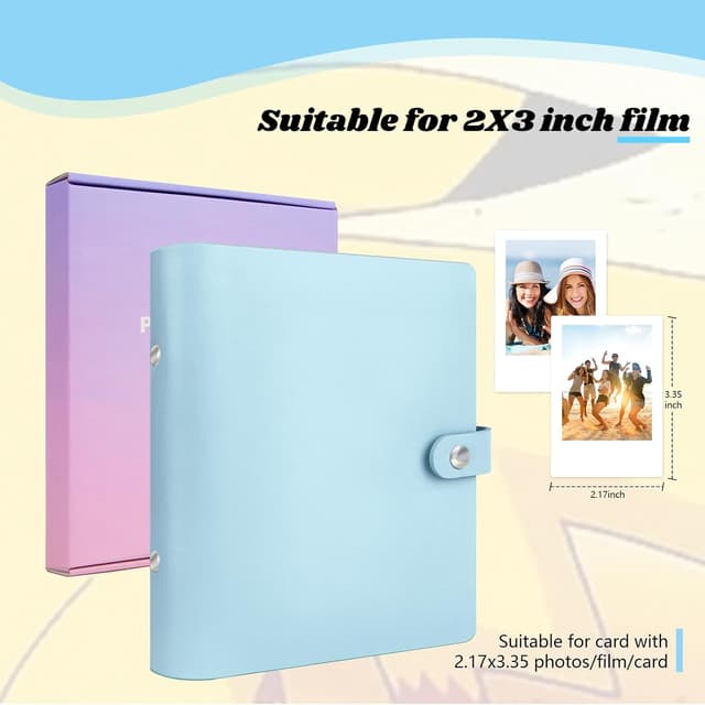 Detalle 2 de Ruibytree 320-Fach Fotoalbum für Fujifilm Instax (Mini EVO/LiPlay/… ) und Polaroid Snap – Pastellblau