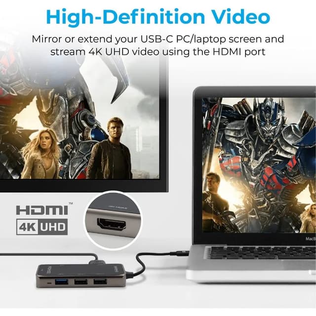 Detalle de Promate PrimeHub-Lite Hub multipuerto USB-C a HDMI 4K