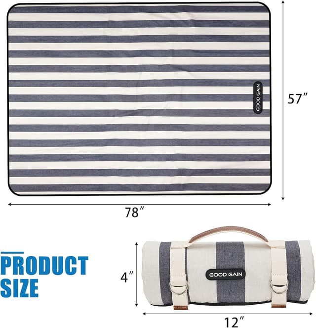 Detalle de G GOOD GAIN Waterproof Picnic Blanket (Large Foldable, Sand-Proof XL Mat)