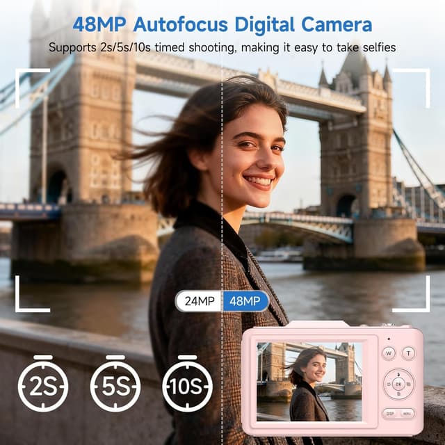 Detalle 2 de Pink 4K Digital Camera 48MP