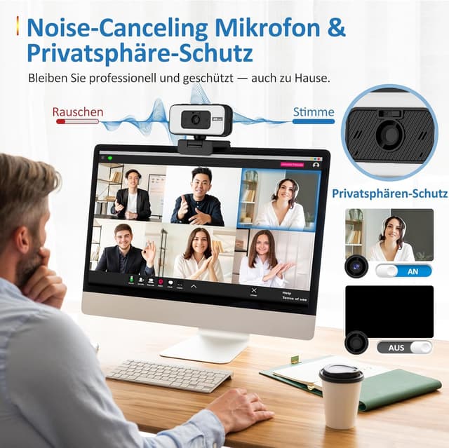 Thumbnail 6 de Danyesth 4K Webcam mit Licht & Zoom