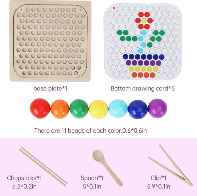 Detalle de ANPEAC Montessori Holzspielzeug für Vorschule 3 Jahre 🎲