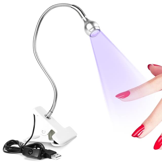 Detalle de Saviland U V Lampe für Gelnägel – flexible Mini-LED Nagellampe mit 360° drehbarem Schwanenhals (3W)