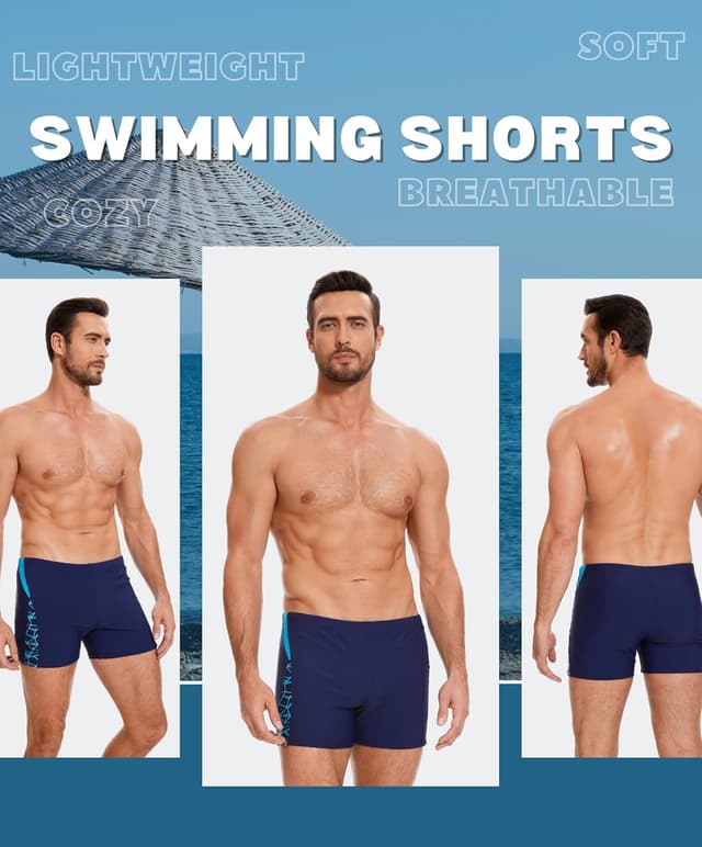 Detalle de AMZSPORT Herren-Badehose kurz mit hydrophober Beschichtung und Kordelzug