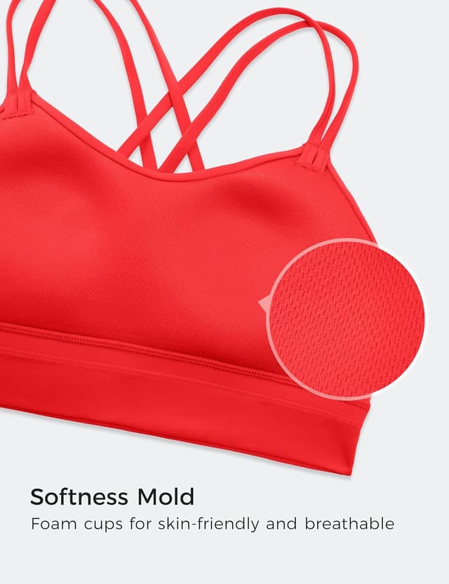 Detalle de CRZ YOGA Butterluxe : soutien-gorge de sport femme à bretelles croisées, bonnets moulés sans coussinets amovibles