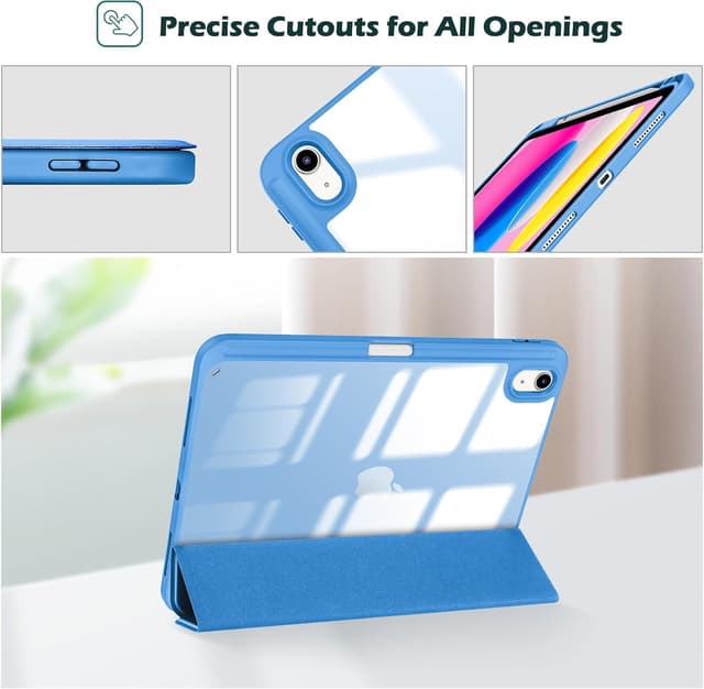 Thumbnail 6 de ProCase Hülle für iPad 11" (A16) 2025 / iPad 10. Gen 10,9" (2022) – Schutzhülle mit Stifthalter, Smart Cover & Auto Schlafen/Wachen (blau)