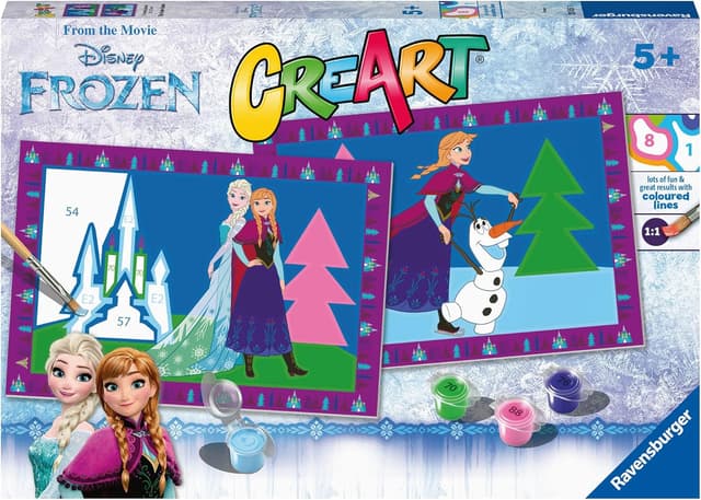 Detalle de Ravensburger CreArt 5 Anni Junior Frozen – Dipingere con i Numeri per Bambini 5+