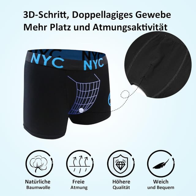 Detalle de Lakpoau Jungen Boxershorts aus Baumwolle (12er Pack) – Größen 134–176