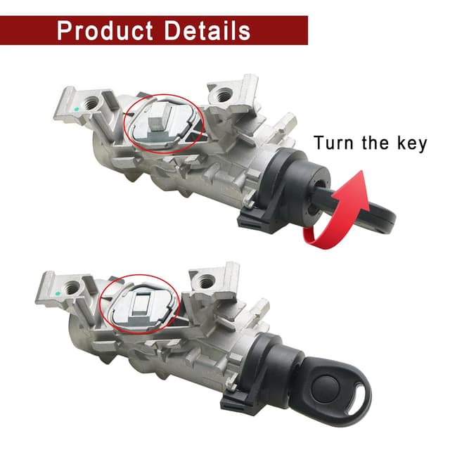 Thumbnail 3 de 1K0905851 Ignition Lock Switch for VW Golf