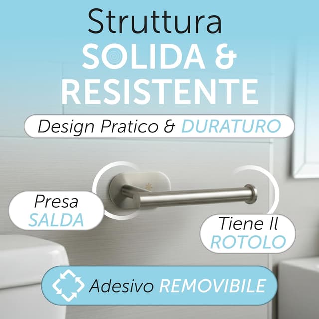 Detalle 2 de Porta carta igienica adesivo 3M inox silver