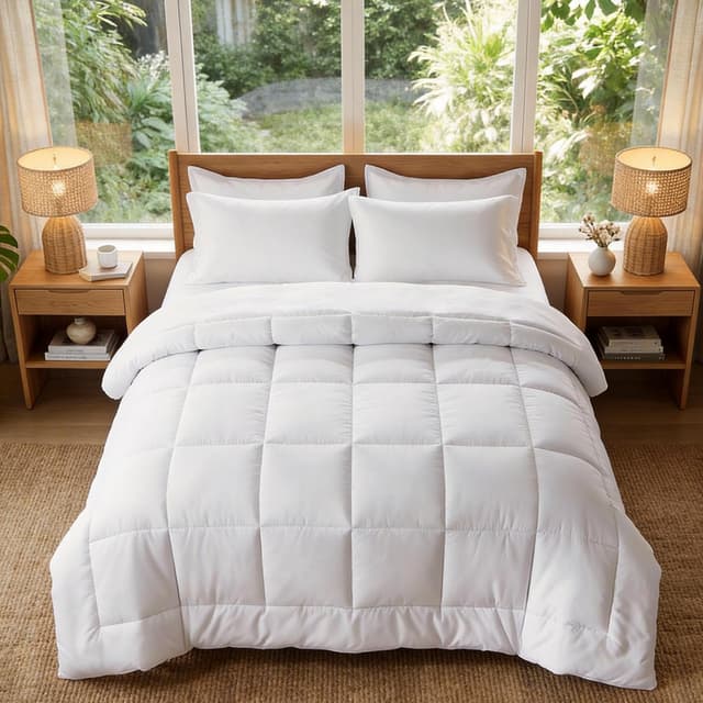 Detalle de VIVA FINO Couette 4 saisons 200x200 cm 300 GSM en microfibre respirante, hypoallergénique