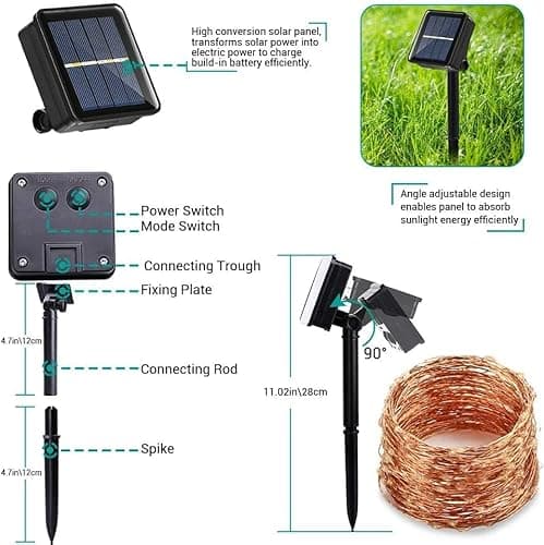 Detalle 1 de Joomer Luces solares 14 m 120 LED