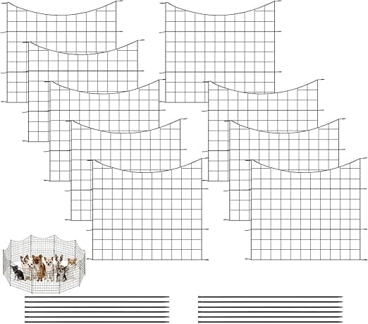 Detalle de WOLTU Vallas Decorativas para Jardín 🏡 Set 10 Negro